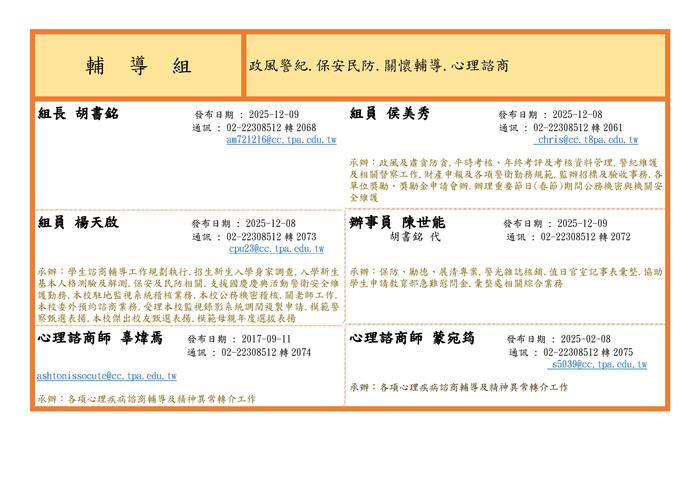 輔導組工作夥伴圖片